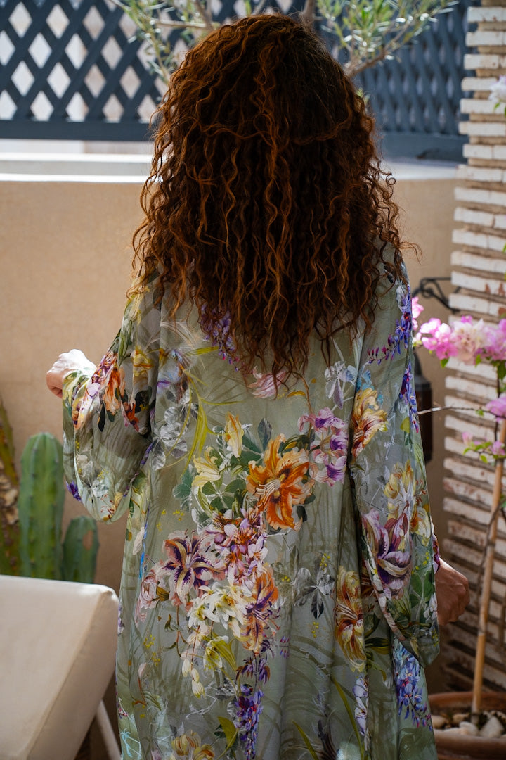 Kimono Vert Floral
