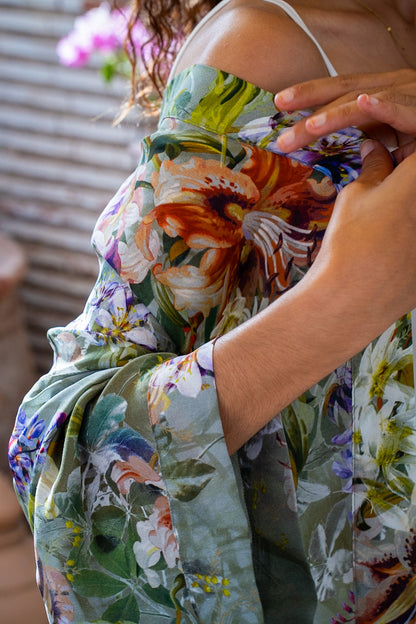 Kimono Vert Floral